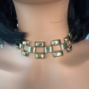 Bold Gold Link Choker Necklace – Vintage Style Statement Jewelry